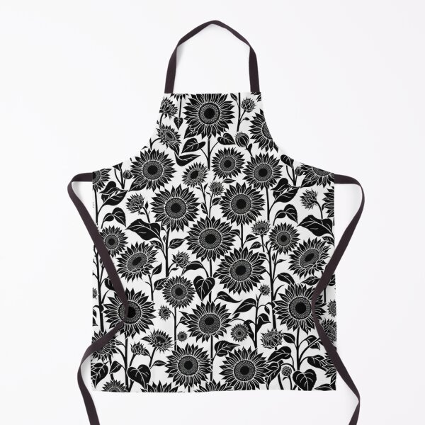 Item preview, Black and White Sunflower Floral Pattern designed and sold by Owcomm.