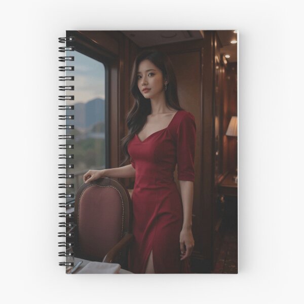 Item preview, Crimson Dining Car – Elegant Beauty on a Luxury Train designed and sold by SEIMEI2025.
