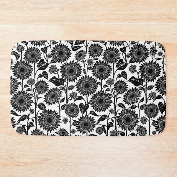 Item preview, Black and White Sunflower Floral Pattern designed and sold by Owcomm.