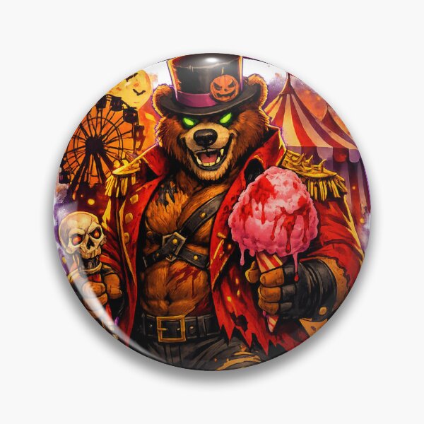 Item preview, Beefy Haunted Ringmaster Bear – Carnival of Claws Halloween Sticker designed and sold by Shadowframe Studios.