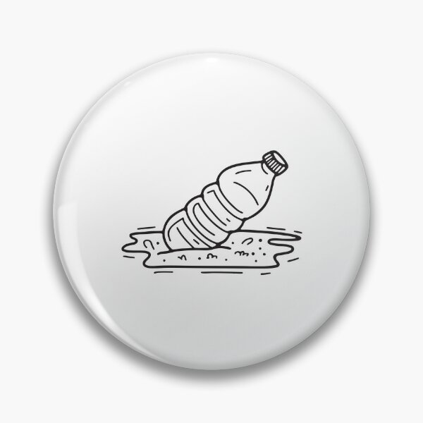 Item preview, doodle illustration of a plastic bottle drifting over sandy ground designed and sold by rasagamastore.