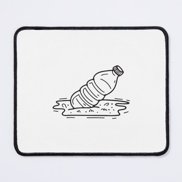 Item preview, doodle illustration of a plastic bottle drifting over sandy ground designed and sold by rasagamastore.