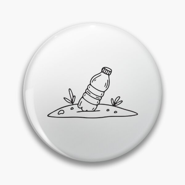 Item preview, doodle illustration of a plastic bottle lying on beach sand designed and sold by rasagamastore.