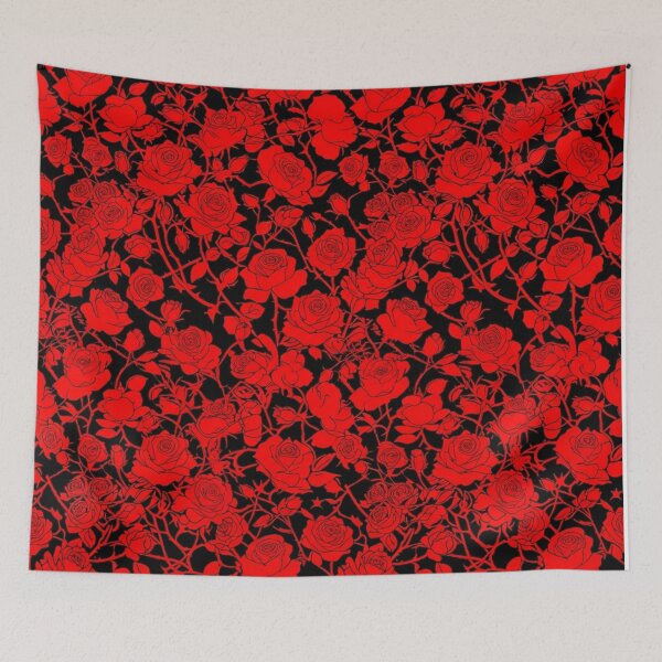 Item preview, Dark Red Rose Garden Floral Pattern designed and sold by Owcomm.
