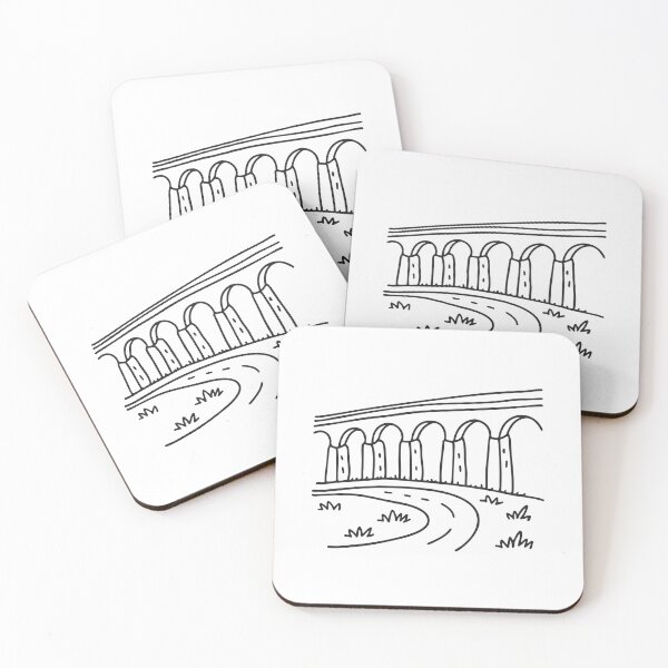 Item preview, doodle illustration of a winding road beneath a high viaduct designed and sold by rasagamastore.