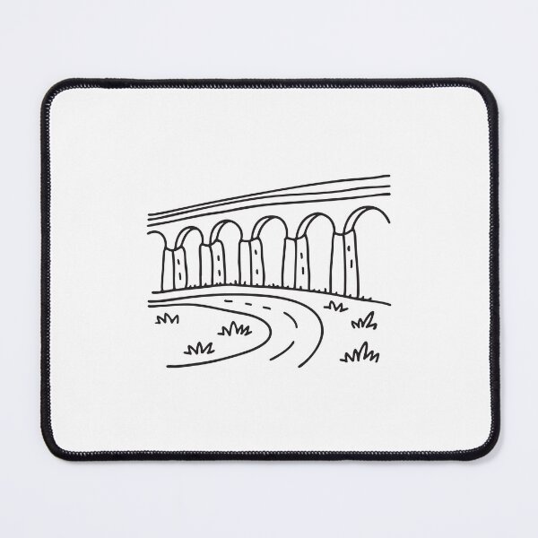 Item preview, doodle illustration of a winding road beneath a high viaduct designed and sold by rasagamastore.
