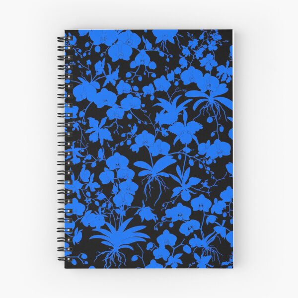 Item preview, Blue Orchid Flower Pattern On Black designed and sold by Owcomm.