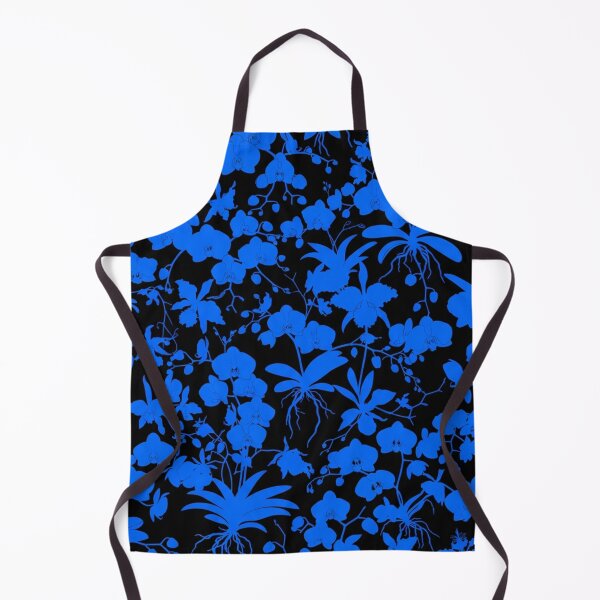 Item preview, Blue Orchid Flower Pattern On Black designed and sold by Owcomm.