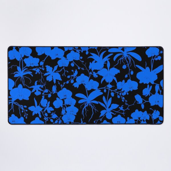 Item preview, Blue Orchid Flower Pattern On Black designed and sold by Owcomm.