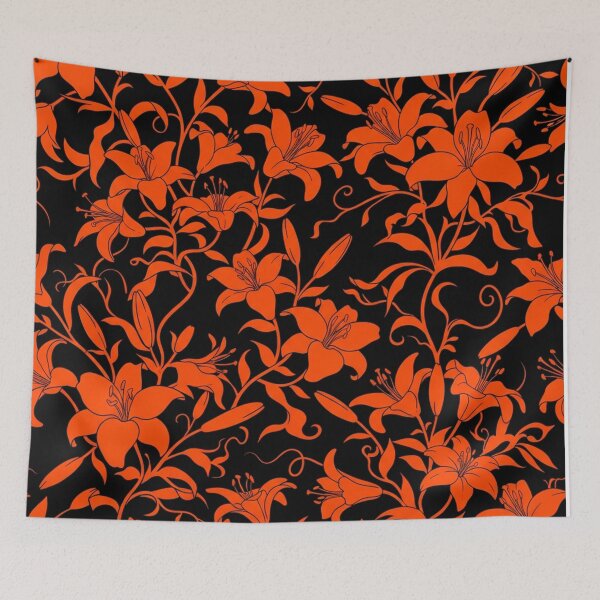 Item preview, Vibrant Orange Lily Floral Pattern designed and sold by Owcomm.