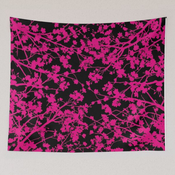 Item preview, Neon Pink Cherry Blossom Branches Pattern designed and sold by Owcomm.