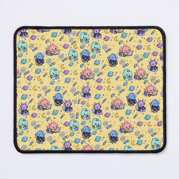 Item preview, Kawaii Space Aliens Cute Yellow Pattern designed and sold by NovaToons.