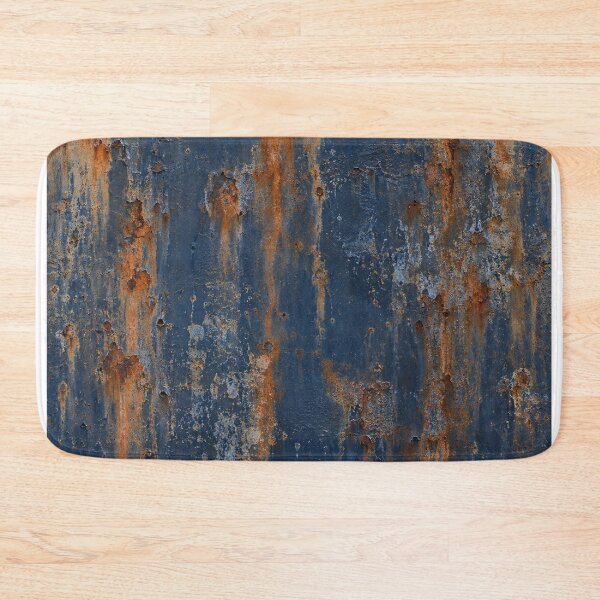 Item preview, Navy Blue Metal with Orange Rust Drips designed and sold by The Rust Lab.
