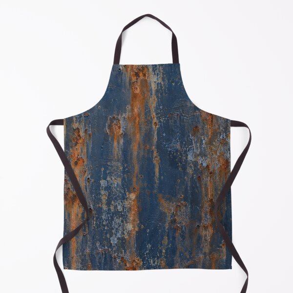 Item preview, Navy Blue Metal with Orange Rust Drips designed and sold by The Rust Lab.