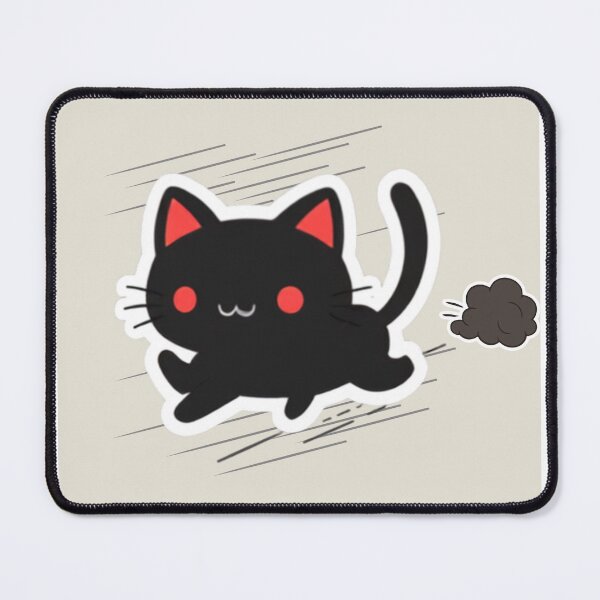Item preview, Black Cat Running — Speed and Dust Cloud designed and sold by SoyPanteraCat.
