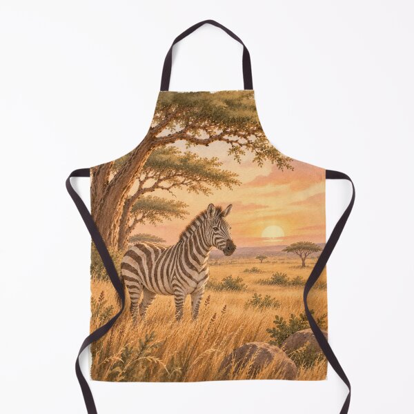 Item preview, African Zebra Savanna Sunset Watercolor designed and sold by mycute-stickers.