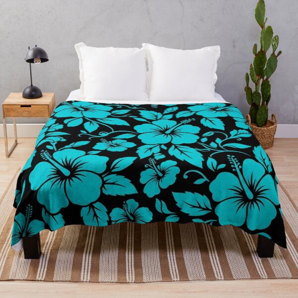 Item preview, Neon Blue Hibiscus Tropical Floral Pattern designed and sold by Owcomm.