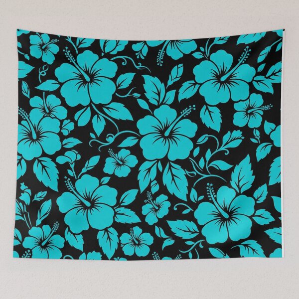 Item preview, Neon Blue Hibiscus Tropical Floral Pattern designed and sold by Owcomm.