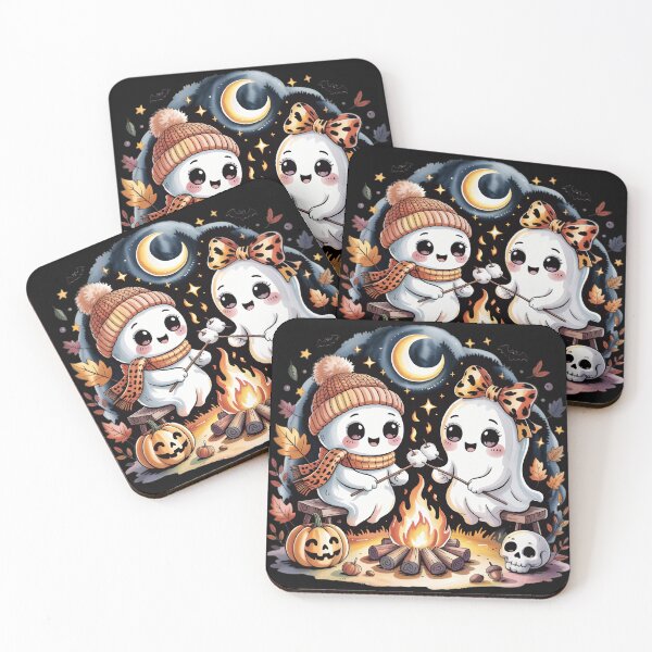 Item preview, Cute Halloween Ghost Camping Marshmallow Campfire Spooky Autumn Gift designed and sold by Zizo-DR44.