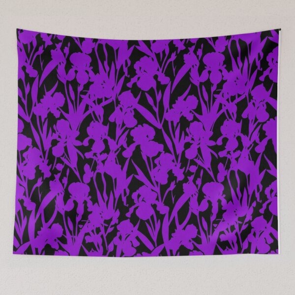 Item preview, Vibrant Purple Iris Floral Pattern Silhouette designed and sold by Owcomm.