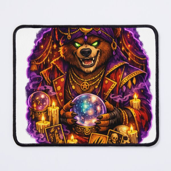 Item preview, Fortune Teller Bear – Mystical Halloween Carnival Sticker designed and sold by Shadowframe Studios.