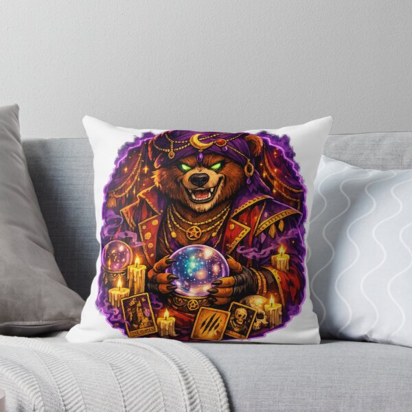 Aperçu de l'œuvre Fortune Teller Bear – Mystical Halloween Carnival Sticker créée et vendue par Shadowframe Studios.