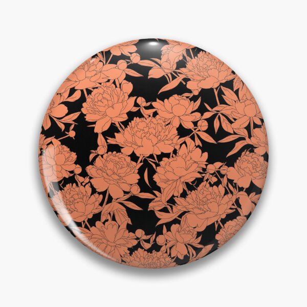 Item preview, Coral Peony Floral Pattern on Black designed and sold by Owcomm.