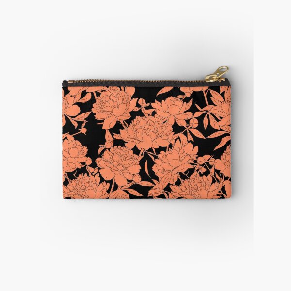 Item preview, Coral Peony Floral Pattern on Black designed and sold by Owcomm.
