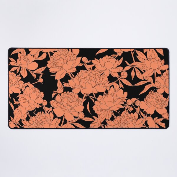 Item preview, Coral Peony Floral Pattern on Black designed and sold by Owcomm.