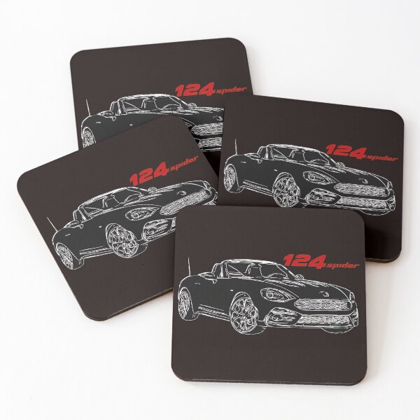 Item preview, Dibujo lineal del coche deportivo descapotable Spider 124 designed and sold by findOutDraw.