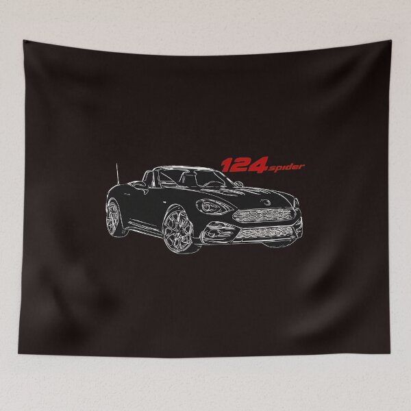 Item preview, Dibujo lineal del coche deportivo descapotable Spider 124 designed and sold by findOutDraw.