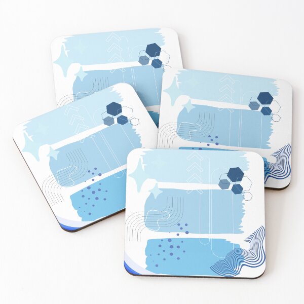 Item preview, Blue Abstract Shapes – Modern Geometric Contemporary Wall Art designed and sold by Khadique.