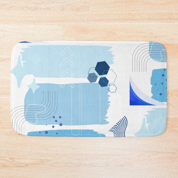 Item preview, Blue Abstract Shapes – Modern Geometric Contemporary Wall Art designed and sold by Khadique.