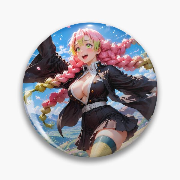 Item preview, Mitsuri Kanroji Demon Slayer Joyful Flower Meadow designed and sold by SolenneAzur.