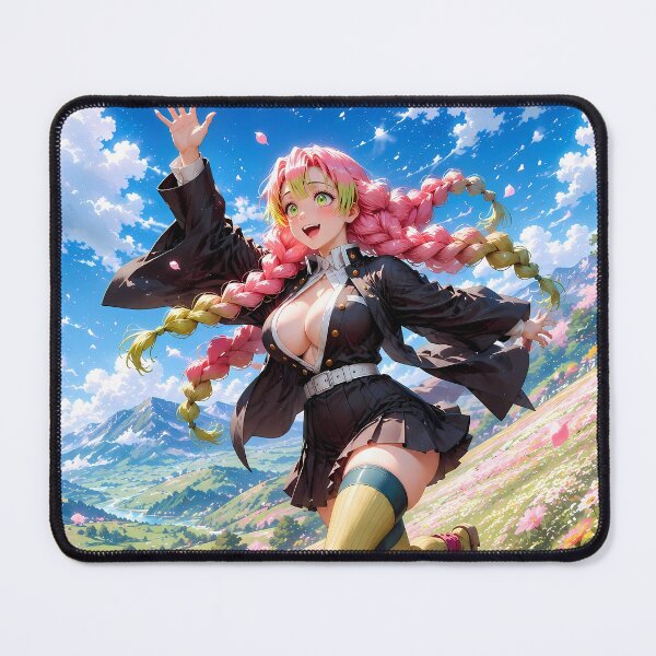 Item preview, Mitsuri Kanroji Demon Slayer Joyful Flower Meadow designed and sold by SolenneAzur.