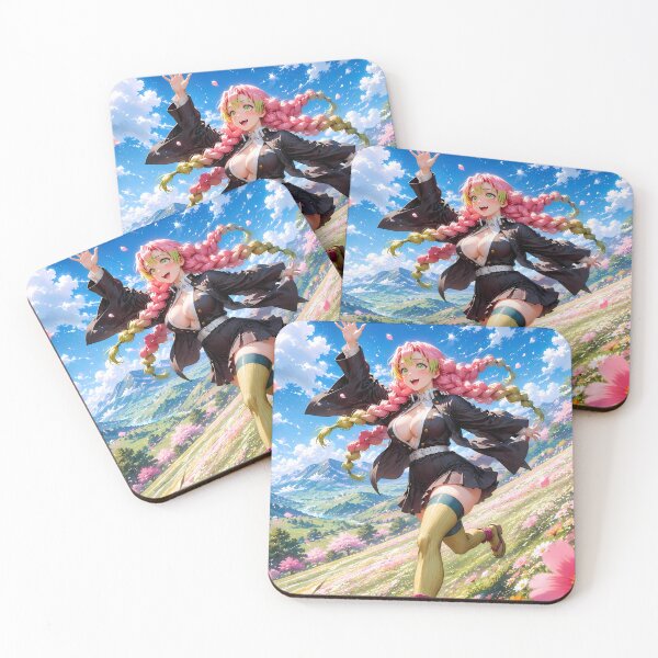 Item preview, Mitsuri Kanroji Demon Slayer Joyful Flower Meadow designed and sold by SolenneAzur.