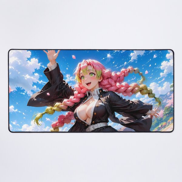 Item preview, Mitsuri Kanroji Demon Slayer Joyful Flower Meadow designed and sold by SolenneAzur.