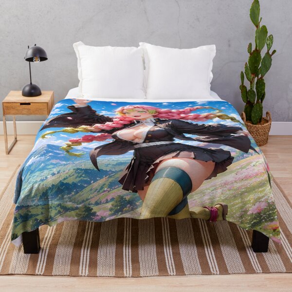 Item preview, Mitsuri Kanroji Demon Slayer Joyful Flower Meadow designed and sold by SolenneAzur.
