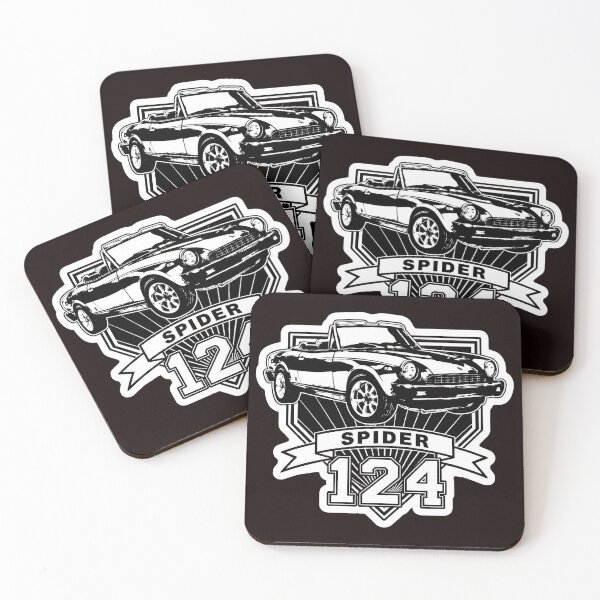 Item preview, Emblema de coche descapotable retro Spider 124 designed and sold by findOutDraw.
