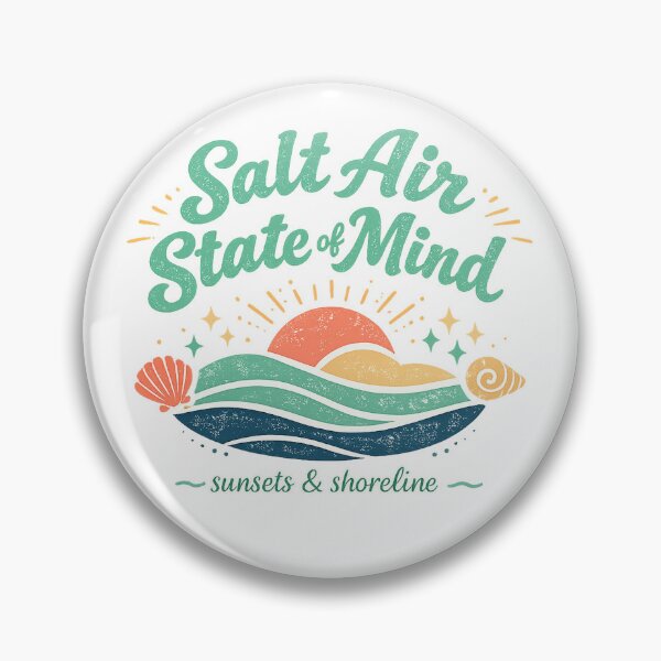 Item preview, Salt Air State of Mind Sunset Shoreline Retro Coastal Beach Art Design designed and sold by inkoutninja.