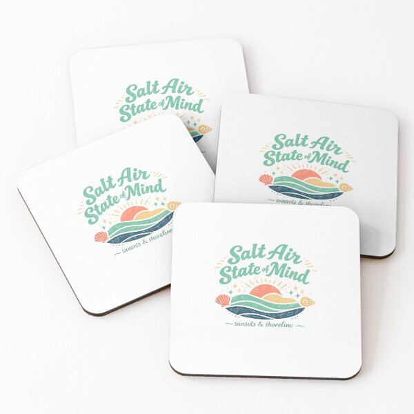 Item preview, Salt Air State of Mind Sunset Shoreline Retro Coastal Beach Art Design designed and sold by inkoutninja.