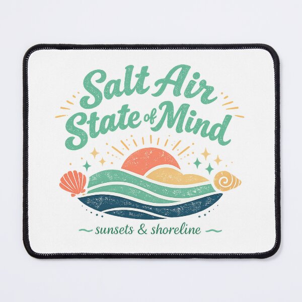 Item preview, Salt Air State of Mind Sunset Shoreline Retro Coastal Beach Art Design designed and sold by inkoutninja.