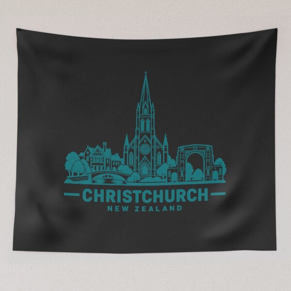 Item preview, Christchurch New Zealand Line Art Skyline Poster designed and sold by CMYKStudio.