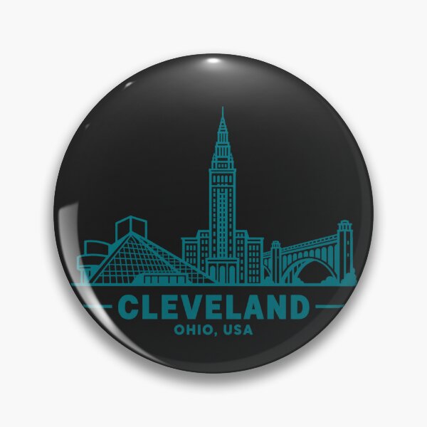 Item preview, Cleveland Ohio USA Line Art Skyline Poster designed and sold by CMYKStudio.