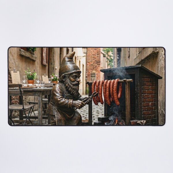 Item preview, Gnome Making Kielbasa Art Print – Sausage Lover Gift, Poland Travel Decor designed and sold by Purrfecta.
