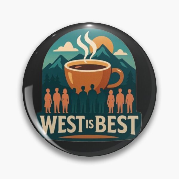 Item preview, West is Best Regional Pride Slogan Logo designed and sold by Laugh a Lot Folk Art.
