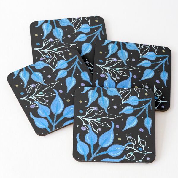 Item preview, Blue artsy leaves - colored pencil art by Jen designed and sold by Pharaby Fable's Pup Artist Studio.