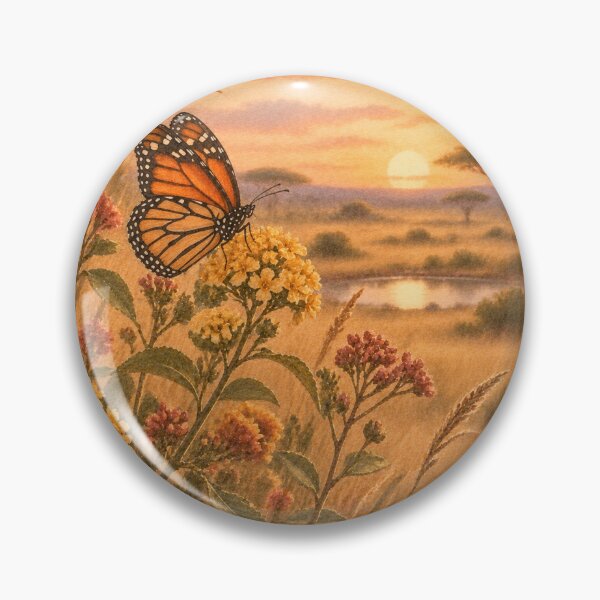 Item preview, Monarch Butterfly African Savanna Sunset designed and sold by mycute-stickers.