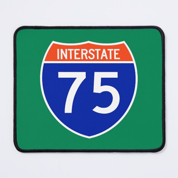 Item preview, I-75 Interstate Sign in Orange and Blue designed and sold by Karate Octopus.