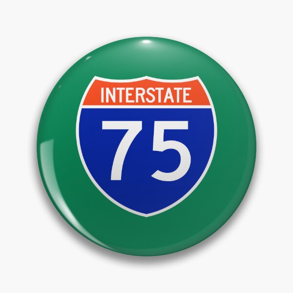 Item preview, I-75 Interstate Sign in Orange and Blue designed and sold by Karate Octopus.